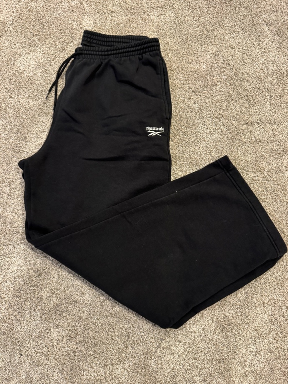Reebok Women's Black Wide Leg Sweatpants